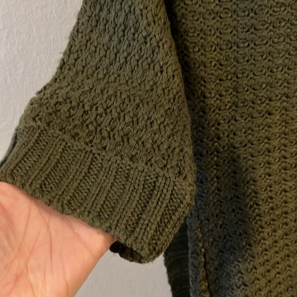 Forever 21 Dark Green Flyaway Knit Short Sleeve Cardigan Shawl S - Picture 10 of 12